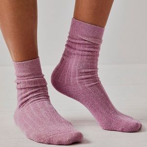 Free people ribbed glitter eyelash socks